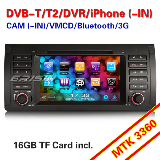 DAB+ Sat Nav Car Stereo Head Unit 3G BT DVB-T CD iPod BMW 5 Series E39 X5 E53 M5