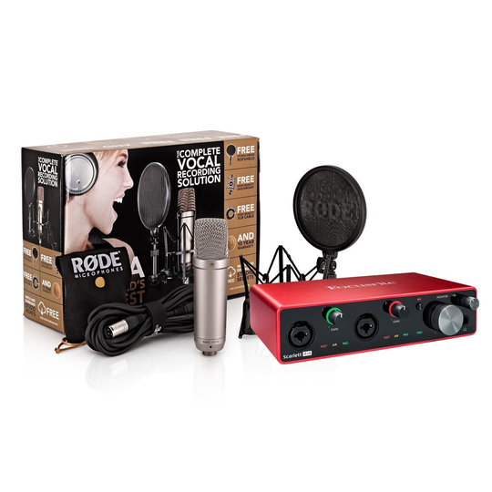 Focusrite Scarlett 4i4 (3rd Gen) with Rode NT1-A Microphone