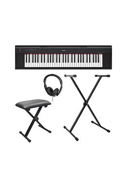 Yamaha Piaggero Np12 Electronic Keyboard With Stand, Bench, Headphones And Online Lessons