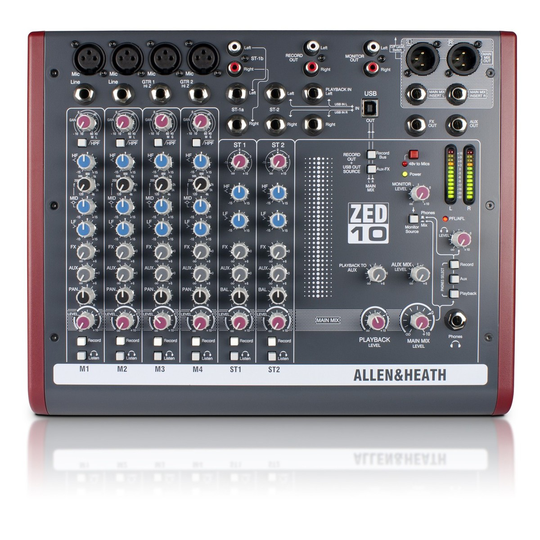 Allen and Heath ZED-10 USB Compact Stereo Mixer