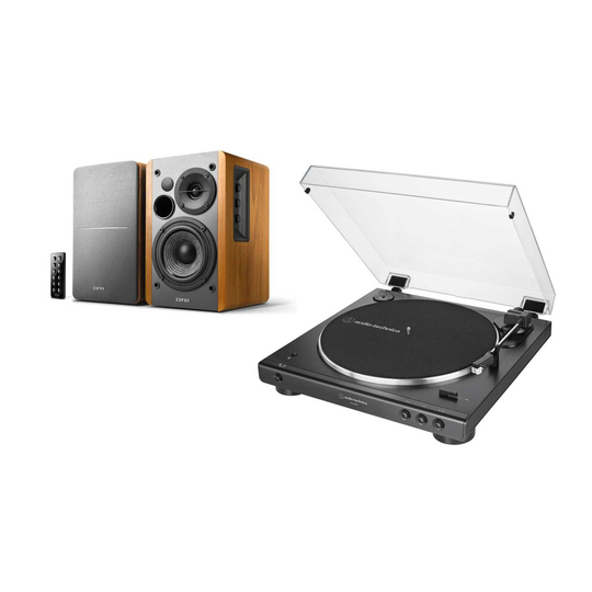 (Maple) Audio-Technica Bluetooth AT-LP60XBT Turntable Black + Edifier R1280DB Speakers Package