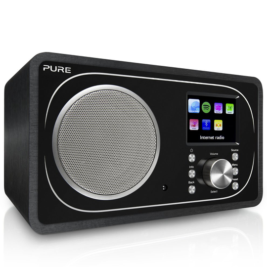 Pure Evoke F3 Internet, DAB/DAB+ Digital and FM Radio with Spotify Connect and Bluetooth - Black