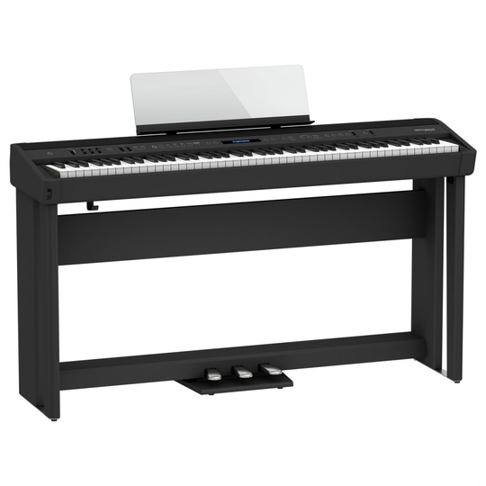 Roland FP-90X Digital Piano with Wood Frame Stand and Pedals Black