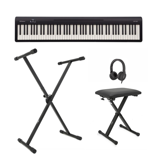 Roland FP 10 Digital Piano with Stand Stool and Headphones Black