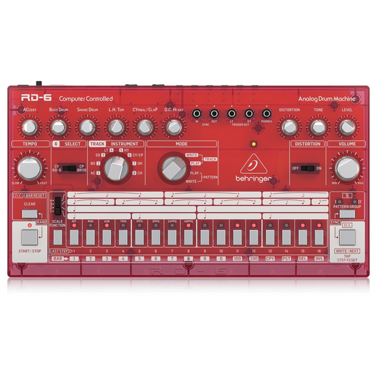 Behringer RD-6 Drum Machine Transparent Red