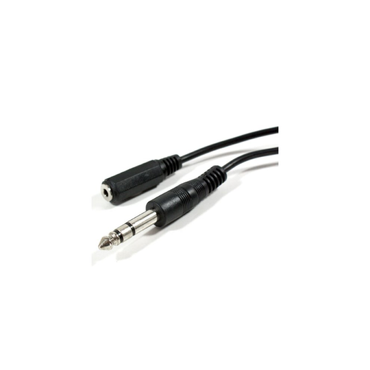 1.8m 6.35mm Jack Plug to 3.5mm Stereo Socket Extension Cable Lead 1/4" Headphone