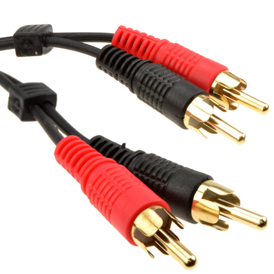 kenable RCA Phono Twin Plugs to Plugs Stereo Audio Cable Lead GOLD 2m