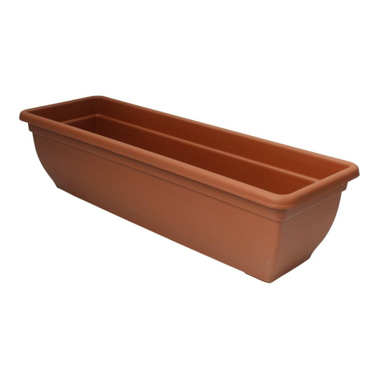 (4) Extra Large 60cm Terracotta Plastic Planter Plant Pot Plastic Trough Planter