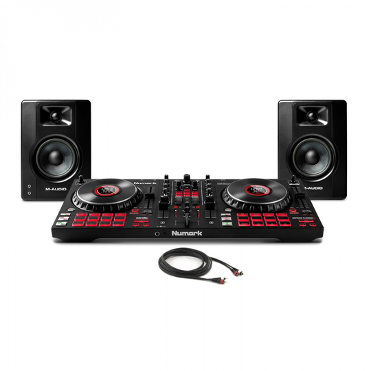 Numark Mixtrack Platinum FX DJ Controller with M-Audio BX4 Monitors