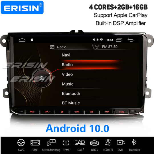 9" DSP Android 10.0 Car Stereo CarPlay DAB+ Sat Nav For VW Tiguan Jetta Golf 5/6 Passat Caddy Polo Skoda