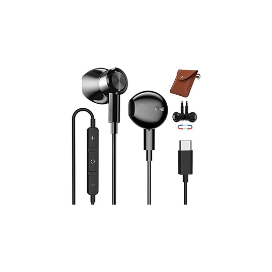 USB C Earphones with Mic, TUBhanggai Magnetic Type C Wired Headphones Stereo In-Ear Headphones Compatible with Samsung S22 S21 Ultra S20 Plus S2