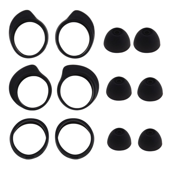3 Pairs 3 Sizes Ear Tips Silicone Earhooks for Samsung Galaxy Buds SM-R170 Black