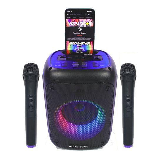 Vocal-Star VS-275 Portable Karaoke Machine LED Lights & 2 Microphones