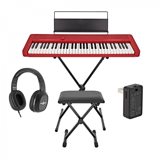 Casio CT-S1 Portable Keyboard Package with Bluetooth Dongle Red