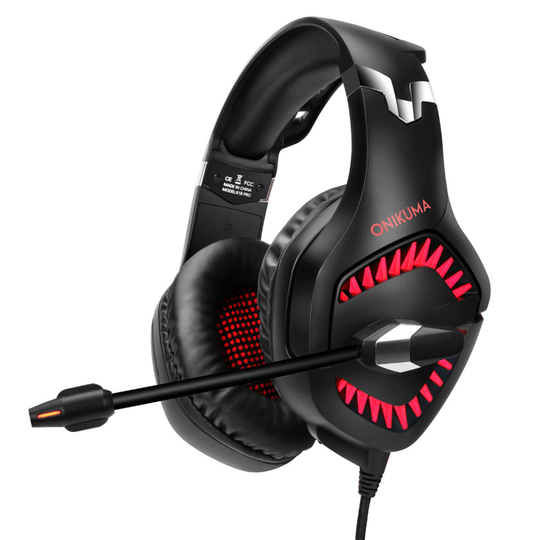 (Red) LED Gaming Headset K1 Stereo Headphones ONIKUMA
