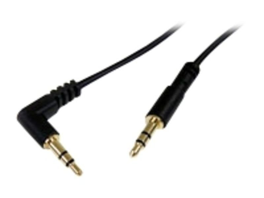 StarTech.com Slim 3.5mm to Right Angle Stereo Audio Cable 1.8m Black
