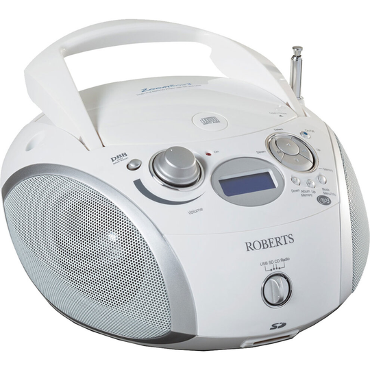 Roberts Radio ZoomBox 3 DAB Digital Radio with FM Tuner - White