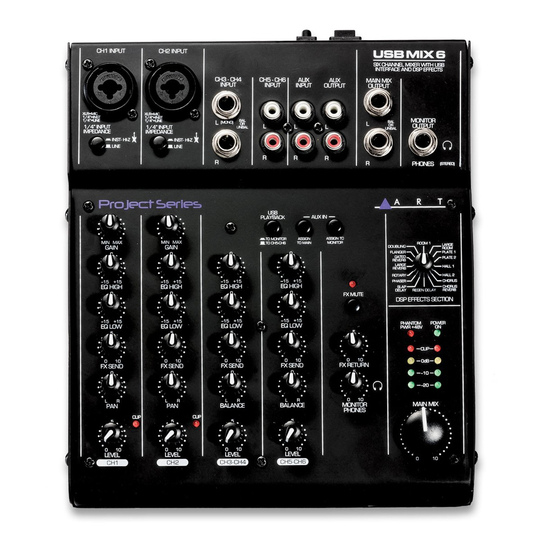 ART USBMix6 6-Channel Mixer/USB Audio Interface