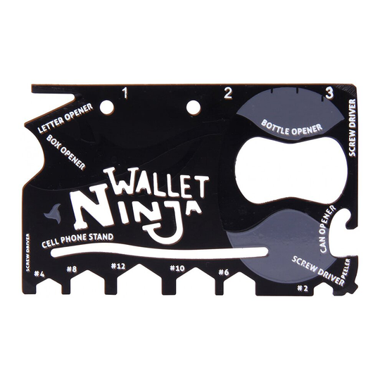 multitool Wallet Ninja 7 cm black 18 functions
