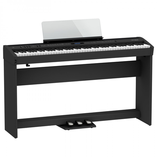 Roland FP-60X Digital Piano with Wood Frame Stand and Pedals Black