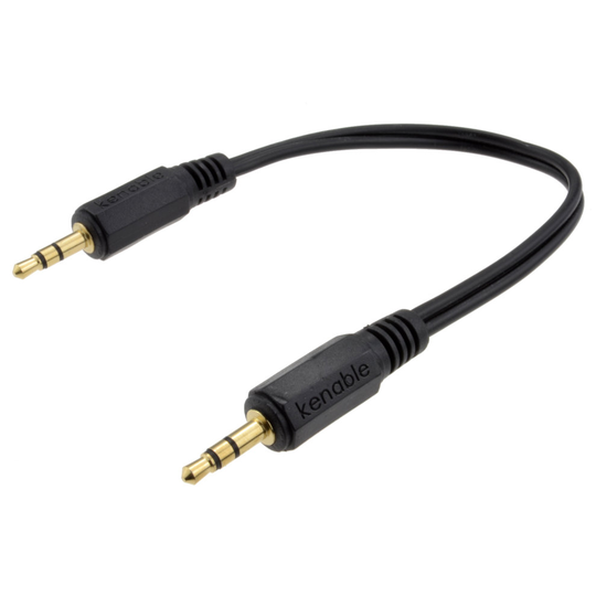 kenable Car AUX 3.5mm Jack IN to MP3 Mobile Phone 15cm Short Cable Lead GOLD