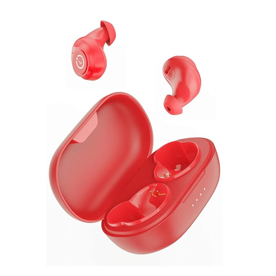 (Red) ENACFIRE Wireless Headphones, E60 Wireless Earphones with Wireless Charging Case