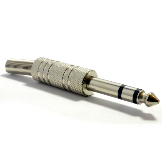 kenable 6.35mm METAL Stereo Jack Plug & Strain Relief Solder End